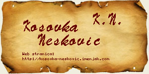Kosovka Nešković vizit kartica